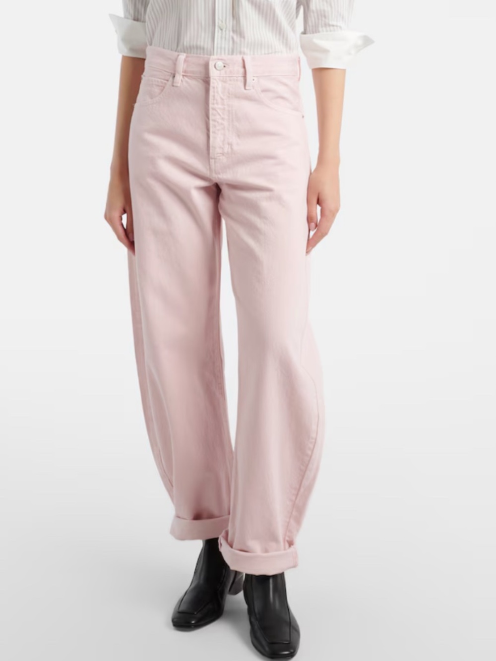 FRAME The Bubble Barrel Leg Jeans in Taffy High Rise Size 24